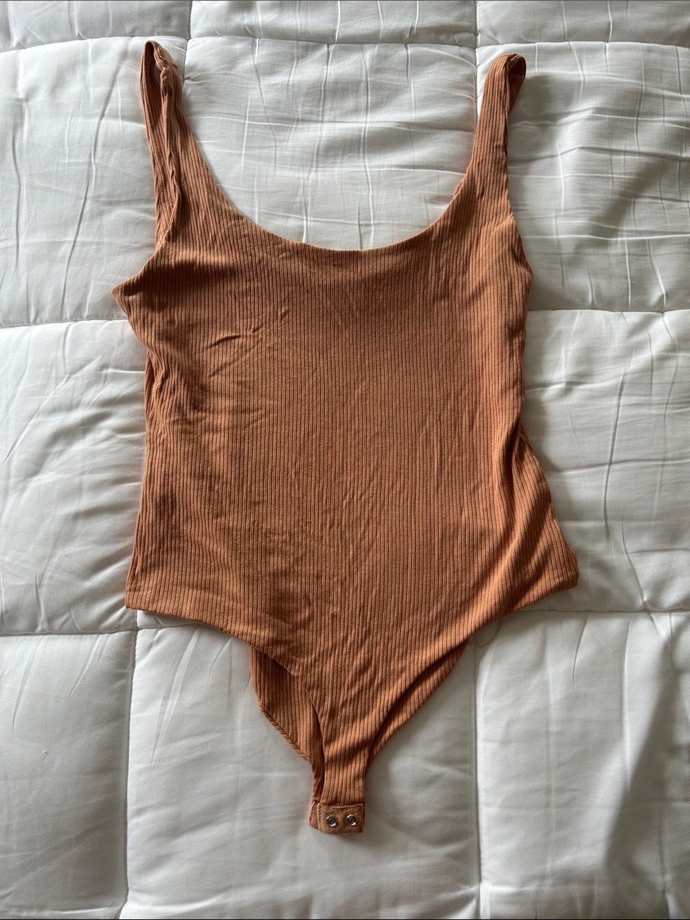 House of Harlow 1960 Ribbed Scoop Bodysuit - Terracotta